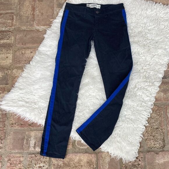 Abercrombie & Fitch Five Pocket Zip Fly Side Stripe Pants Size 24 EUC - Picture 1 of 12
